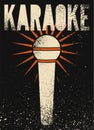 Karaoke Party typographic vintage grunge style poster design. Retro vector illustration. Royalty Free Stock Photo
